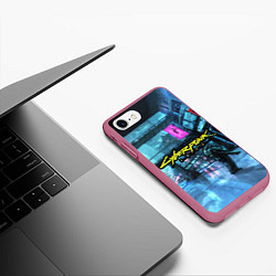 Чехол iPhone 7/8 матовый БагоПанк 2077, цвет: 3D-малиновый — фото 2