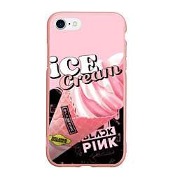 Чехол iPhone 7/8 матовый BLACKPINK ICE CREAM, цвет: 3D-светло-розовый