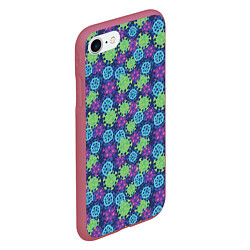 Чехол iPhone 7/8 матовый Коронавирус, цвет: 3D-малиновый — фото 2