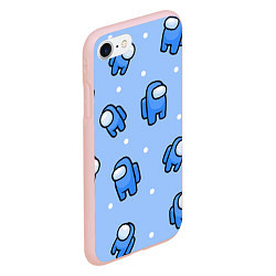 Чехол iPhone 7/8 матовый Among Us - Синий цвет, цвет: 3D-светло-розовый — фото 2