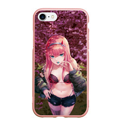 Чехол iPhone 7/8 матовый Zero Two, цвет: 3D-светло-розовый
