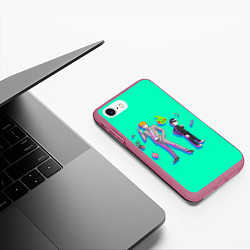 Чехол iPhone 7/8 матовый Моб Психо 100, цвет: 3D-малиновый — фото 2