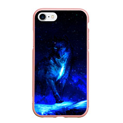 Чехол iPhone 7/8 матовый Dark Wolf, цвет: 3D-светло-розовый