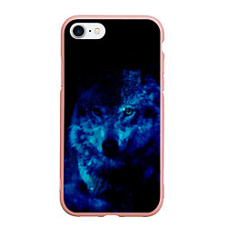 Чехол iPhone 7/8 матовый Волк Вселенная, цвет: 3D-светло-розовый