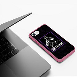 Чехол iPhone 7/8 матовый Jackal, цвет: 3D-малиновый — фото 2