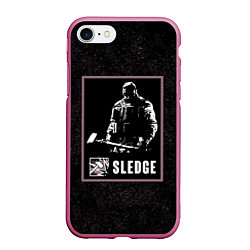 Чехол iPhone 7/8 матовый Sledge, цвет: 3D-малиновый