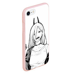 Чехол iPhone 7/8 матовый Black and White Anime, цвет: 3D-светло-розовый — фото 2