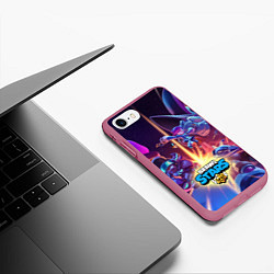 Чехол iPhone 7/8 матовый Starr Force - Brawl Stars, цвет: 3D-малиновый — фото 2