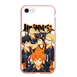 Чехол iPhone 7/8 матовый ВОЛЕЙБОЛ!! HAIKYUU!!, цвет: 3D-светло-розовый