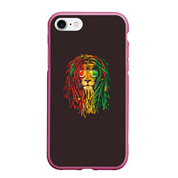Чехол iPhone 7/8 матовый Bob lion, цвет: 3D-малиновый