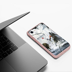 Чехол iPhone 7/8 матовый Assassin’s Creed 3, цвет: 3D-светло-розовый — фото 2