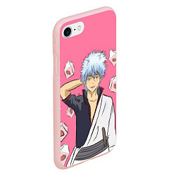 Чехол iPhone 7/8 матовый Gintama Гинтама, цвет: 3D-светло-розовый — фото 2