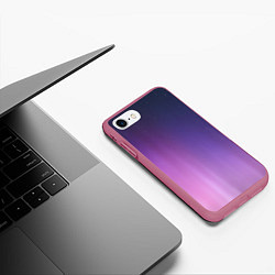 Чехол iPhone 7/8 матовый Северное сияние фиолетовый, цвет: 3D-малиновый — фото 2