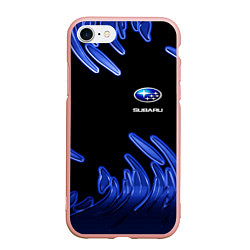 Чехол iPhone 7/8 матовый Subaru, цвет: 3D-светло-розовый