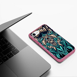 Чехол iPhone 7/8 матовый Древний зомби, цвет: 3D-малиновый — фото 2