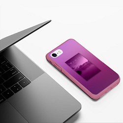 Чехол iPhone 7/8 матовый Аметистовый закат, цвет: 3D-малиновый — фото 2