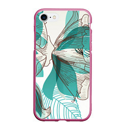 Чехол iPhone 7/8 матовый Цветок, цвет: 3D-малиновый