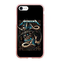 Чехол iPhone 7/8 матовый METALLICA, цвет: 3D-светло-розовый