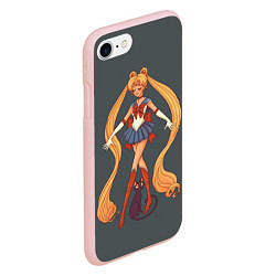 Чехол iPhone 7/8 матовый Sailor Moon Сейлор Мун, цвет: 3D-светло-розовый — фото 2