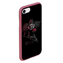 Чехол iPhone 7/8 матовый Death Note, цвет: 3D-малиновый — фото 2