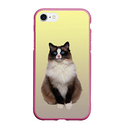 Чехол iPhone 7/8 матовый Персидская пушистая кошка, цвет: 3D-малиновый