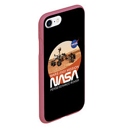 Чехол iPhone 7/8 матовый NASA - Perseverance, цвет: 3D-малиновый — фото 2