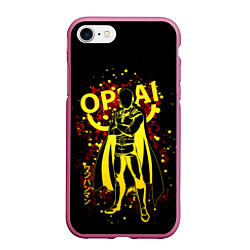 Чехол iPhone 7/8 матовый One-Punch Man, цвет: 3D-малиновый