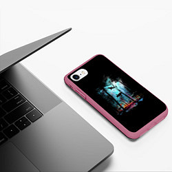 Чехол iPhone 7/8 матовый Shark forest, цвет: 3D-малиновый — фото 2