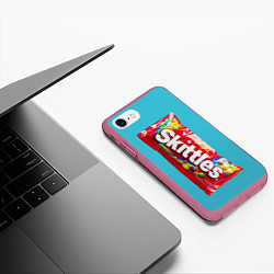 Чехол iPhone 7/8 матовый Skittles original, цвет: 3D-малиновый — фото 2