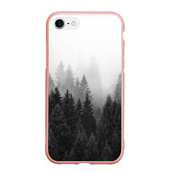 Чехол iPhone 7/8 матовый Туманный лес, цвет: 3D-светло-розовый