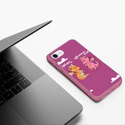 Чехол iPhone 7/8 матовый Отец драконов, цвет: 3D-малиновый — фото 2