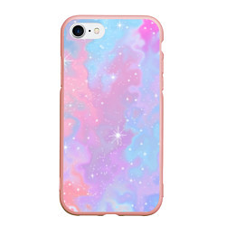 Чехол iPhone 7/8 матовый Просто космос, цвет: 3D-светло-розовый