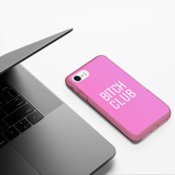Чехол iPhone 7/8 матовый Bitch club, цвет: 3D-малиновый — фото 2