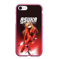 Чехол iPhone 7/8 матовый Asuka Eva-02, цвет: 3D-малиновый