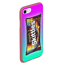 Чехол iPhone 7/8 матовый Skittles Черный, цвет: 3D-малиновый — фото 2