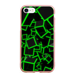 Чехол iPhone 7/8 матовый Cyber cube, цвет: 3D-светло-розовый