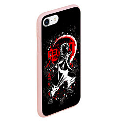 Чехол iPhone 7/8 матовый Клинок рассекающий демонов, цвет: 3D-светло-розовый — фото 2