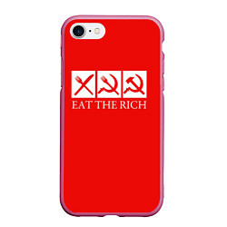 Чехол iPhone 7/8 матовый Eat The Rich, цвет: 3D-малиновый