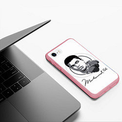 Чехол iPhone 7/8 матовый Мухаммед Али Автограф ЧБ, цвет: 3D-баблгам — фото 2