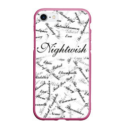 Чехол iPhone 7/8 матовый Nightwish Songs Найтвиш песни Z, цвет: 3D-малиновый