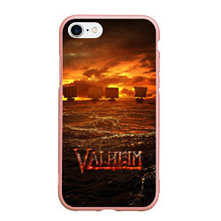 Чехол iPhone 7/8 матовый Valheim Корабли, цвет: 3D-светло-розовый