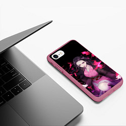 Чехол iPhone 7/8 матовый NEZUKO НЕЗУКО KNY, цвет: 3D-малиновый — фото 2
