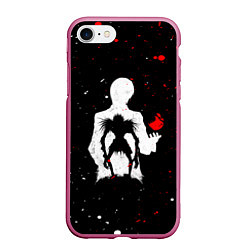 Чехол iPhone 7/8 матовый DEATH NOTE ТЕТРАДЬ СМЕРТИ, цвет: 3D-малиновый