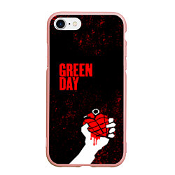 Чехол iPhone 7/8 матовый Green day, цвет: 3D-светло-розовый