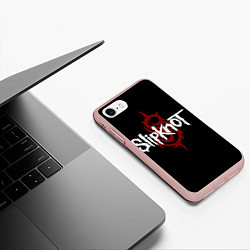 Чехол iPhone 7/8 матовый Slipknot Надпись, цвет: 3D-светло-розовый — фото 2