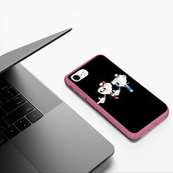 Чехол iPhone 7/8 матовый CUPHEAD PULP FICTION, цвет: 3D-малиновый — фото 2