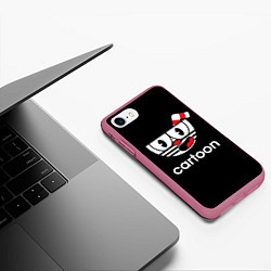 Чехол iPhone 7/8 матовый CUPHEAD КАПХЕД, цвет: 3D-малиновый — фото 2