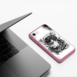 Чехол iPhone 7/8 матовый BERSERK БЕРСЕРК, цвет: 3D-малиновый — фото 2