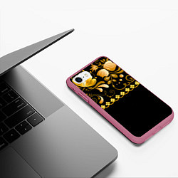 Чехол iPhone 7/8 матовый Цветы, цвет: 3D-малиновый — фото 2