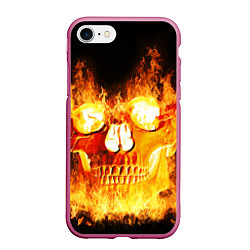 Чехол iPhone 7/8 матовый Огненный череп